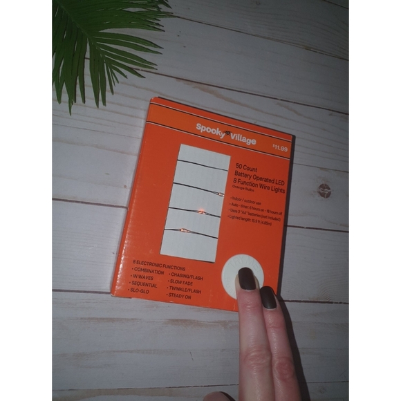 Halloween LED Wire Lights, 50 Count, Battery Operated, 8 Functions, Auto Timer - Picture 3 of 5